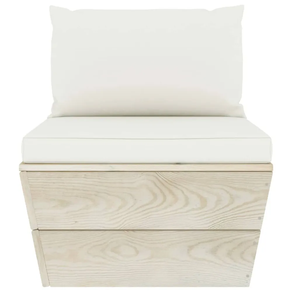 Set Divani da Giardino su Pallet 6 pz con Cuscini Legno Abete per Giardino e Spiaggia
