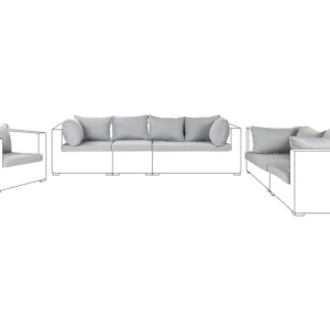 Set di federe per cuscini da esterno grigio MAESTRO II Legno Massello