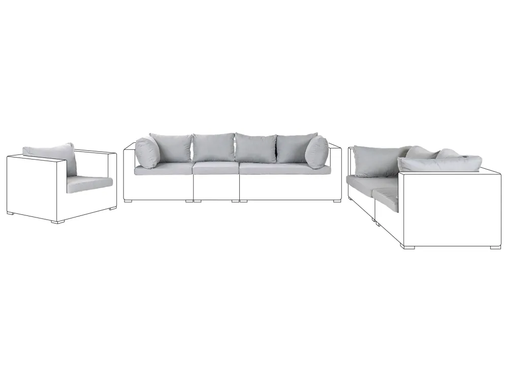 Set di federe per cuscini da esterno grigio MAESTRO II Legno Massello