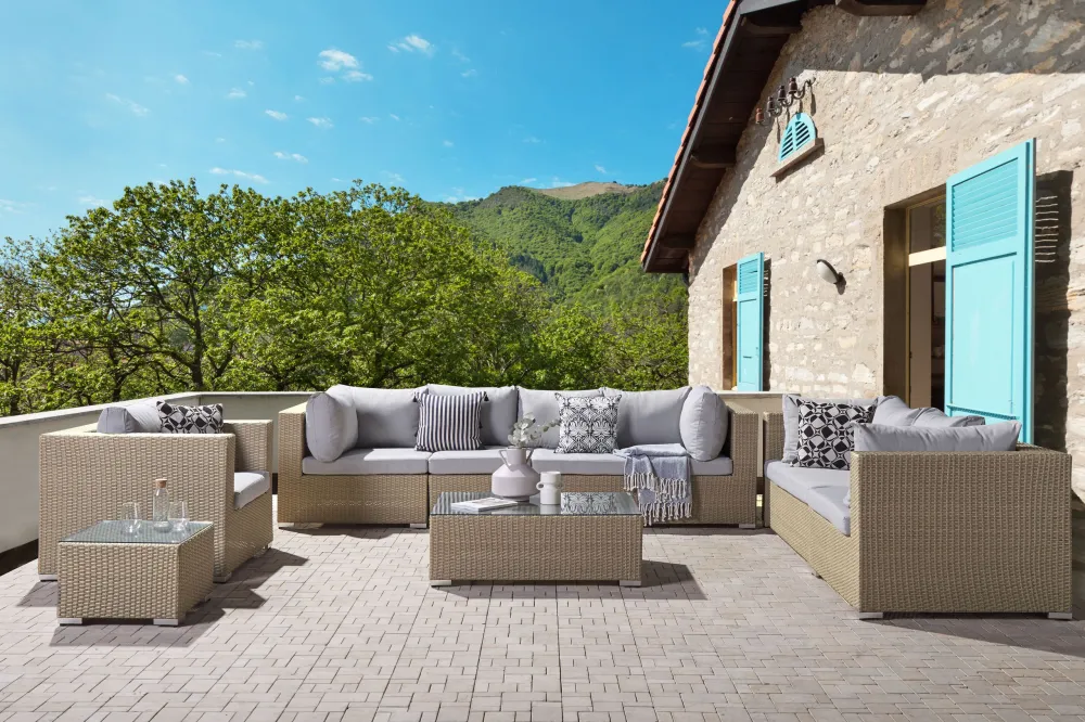 Set di federe per cuscini da esterno grigio MAESTRO II Legno Massello