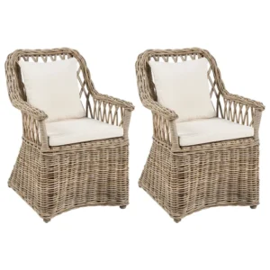 Set 2 Garden Armchairs MAROS II Rattan Autentico