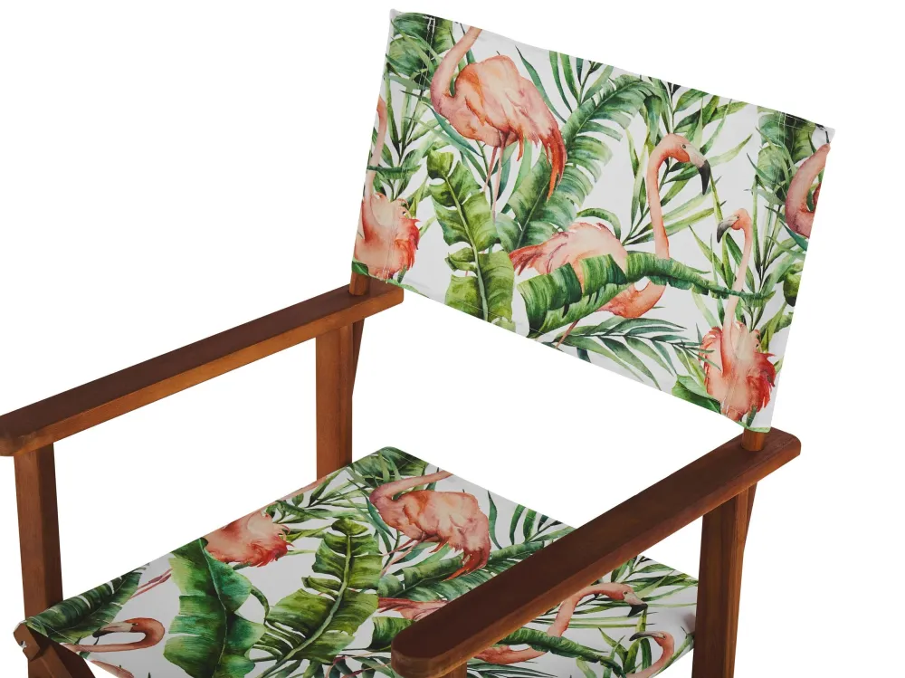 Set 2 Garden Chair Replacement Fabrics Flamingo Pattern CINE Easy Storage