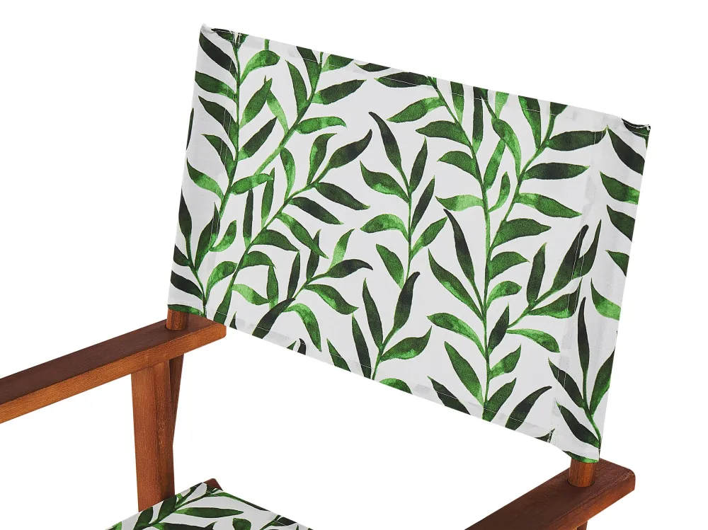Set 2 Garden Chair Replacement Fabrics Leaf Pattern CINE | Pieghevole e Leggera