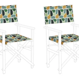 Set 2 Garden Chair Replacement Fabrics Multicolour CINE con Portabicchiere Integrato