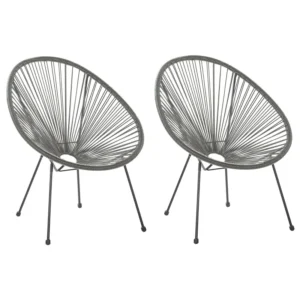 Set 2 Garden Chairs ACAPULCO II PE Rattan Dark Grey per Relax all'Aperto
