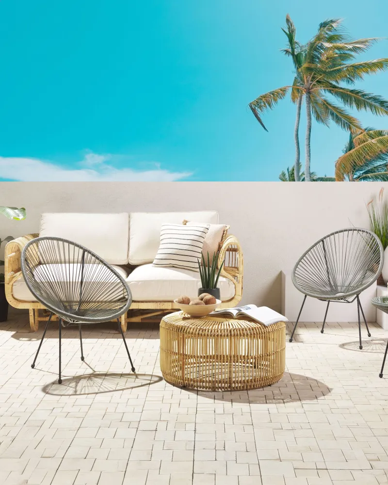 Set 2 Garden Chairs ACAPULCO II PE Rattan Dark Grey per Relax all'Aperto