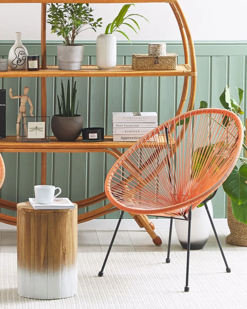 Set 2 Garden Chairs ACAPULCO II PE Rattan Orange Materiale Alluminio Anodizzato