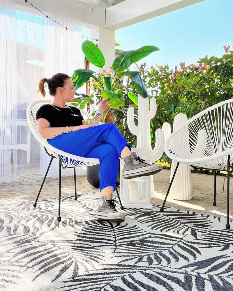 Set 2 Garden Chairs ACAPULCO II PE Rattan White Colori Vivaci