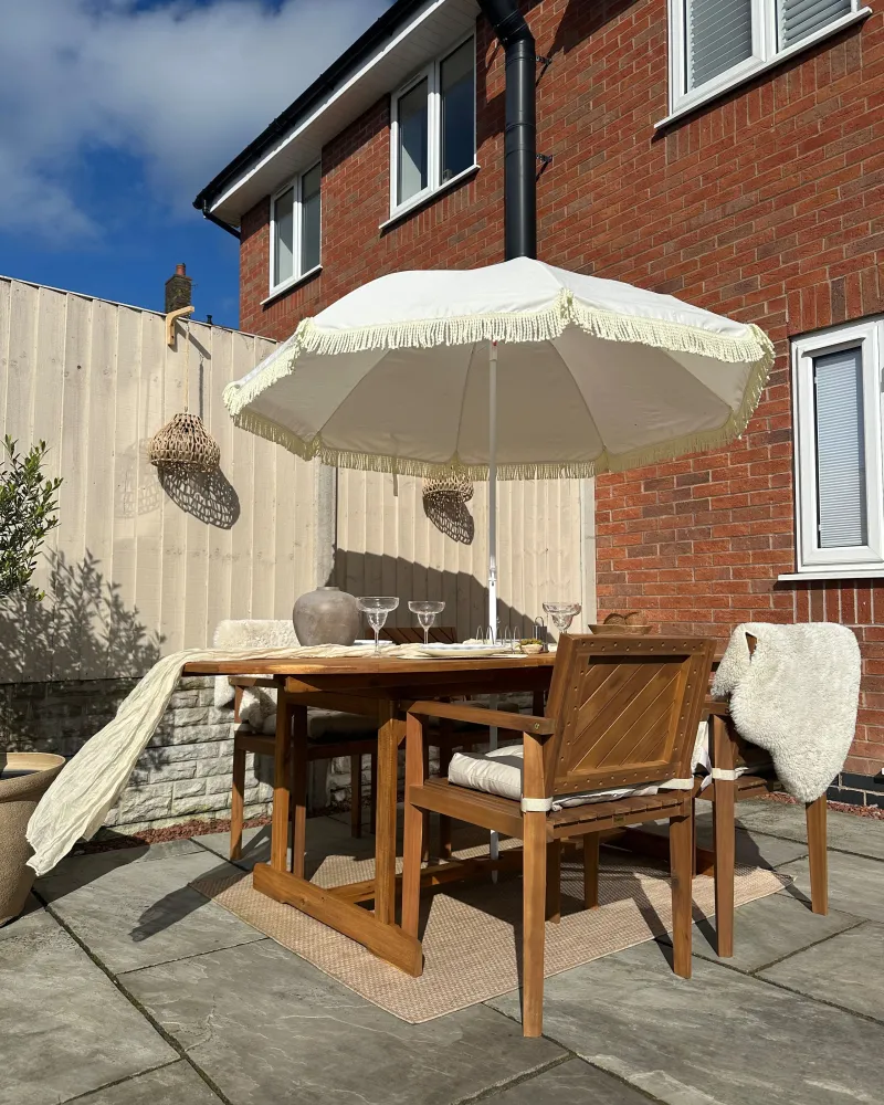 Set 4 Garden Chairs BARATTI Acacia Wood Light Wood con Cuscino Estraibile