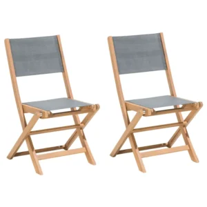 Set 2 Garden Chairs CESANA Acacia Wood Light Wood | Pieghevole e Leggera