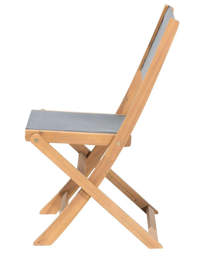 Set 2 Garden Chairs CESANA Acacia Wood Light Wood | Pieghevole e Leggera