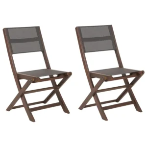 Set 2 Garden Chairs CESANA Acacia Wood Dark Wood per Relax all'Aperto
