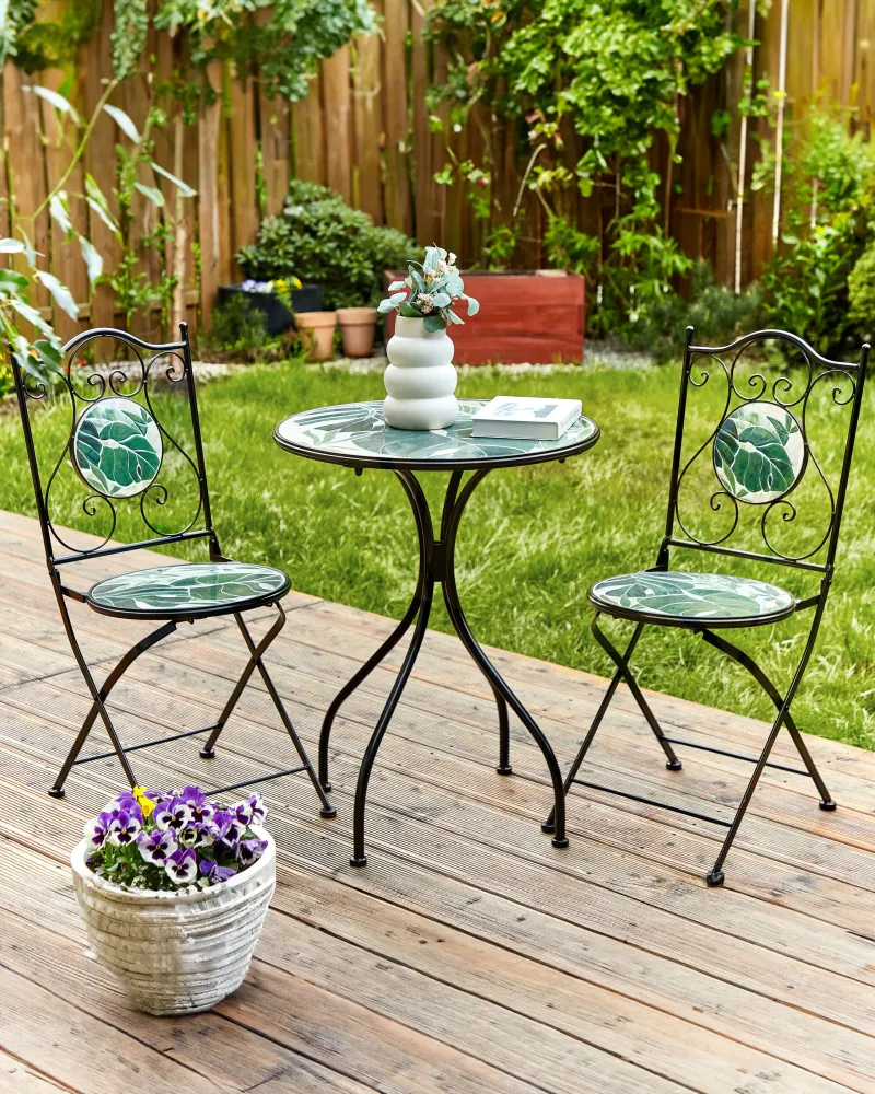 Set 2 Garden Chairs COZZANA Metal Nero notte