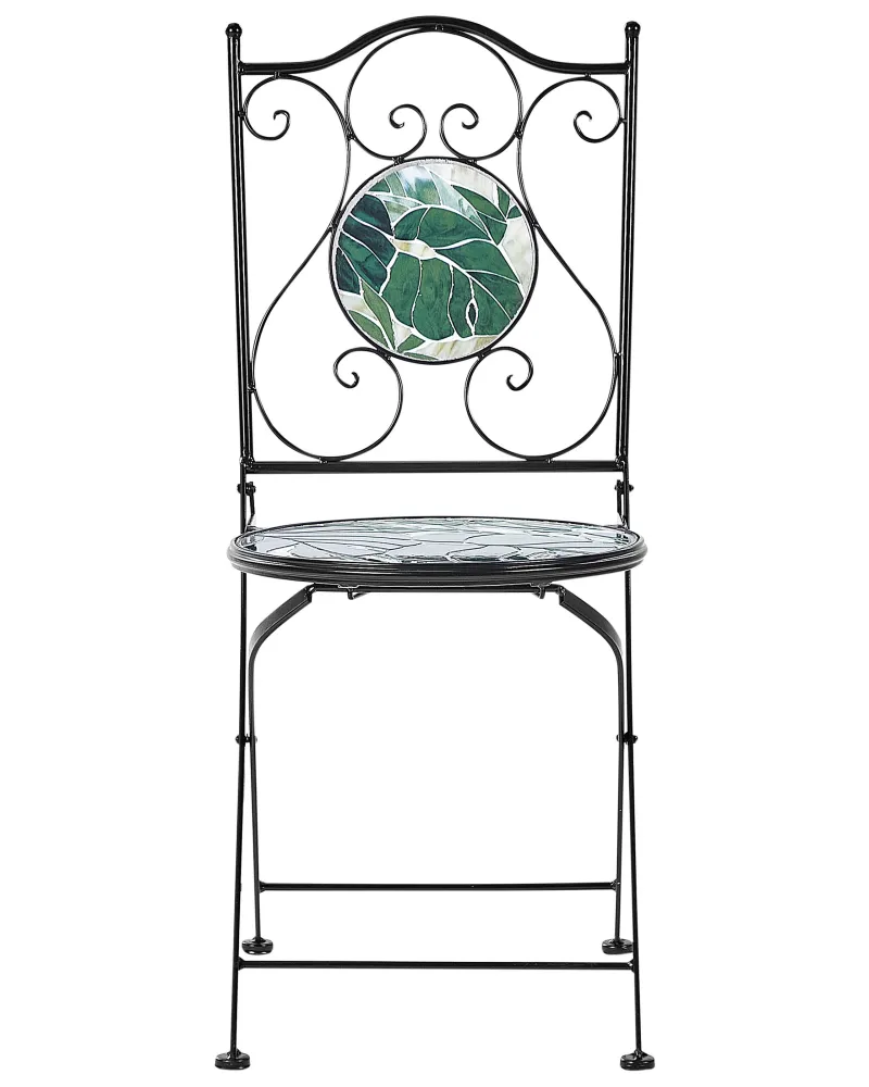 Set 2 Garden Chairs COZZANA Metal Nero notte