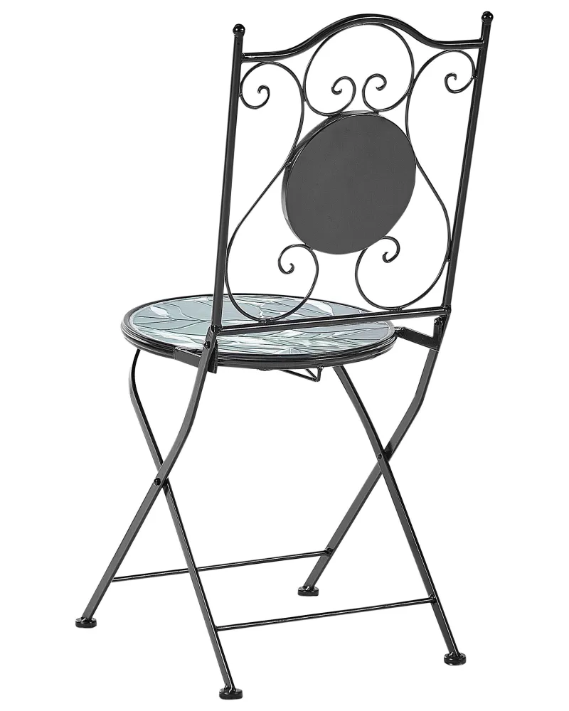 Set 2 Garden Chairs COZZANA Metal Nero notte