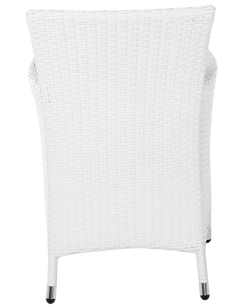 Set 2 Garden Chairs Cushions ITALY PE Rattan White | Pieghevole e Leggera