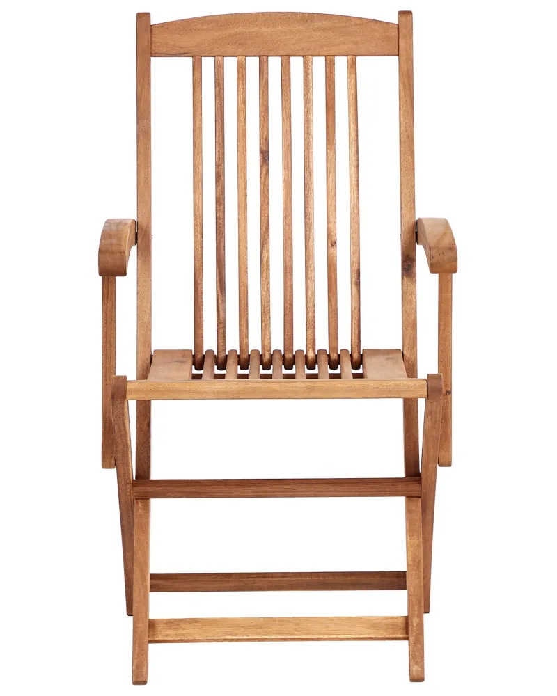 Set 2 Garden Chairs Cushions MAUI II Acacia Wood Multicolour Colori Vivaci