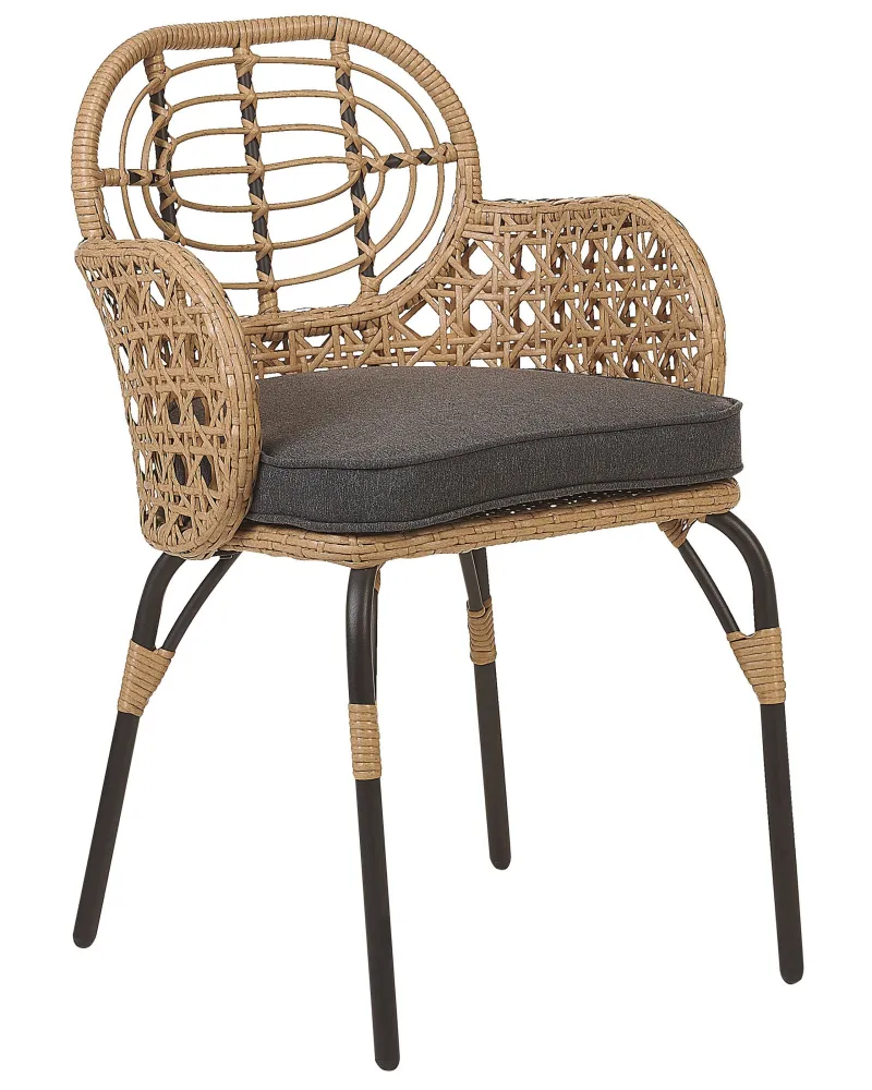 Set 4 Garden Chairs Cushions PRATELLO PE Rattan Puro Colori Vivaci
