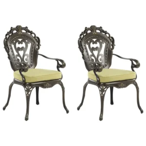 Set 2 Garden Chairs Cushions SAPRI Metallico Dark Brown