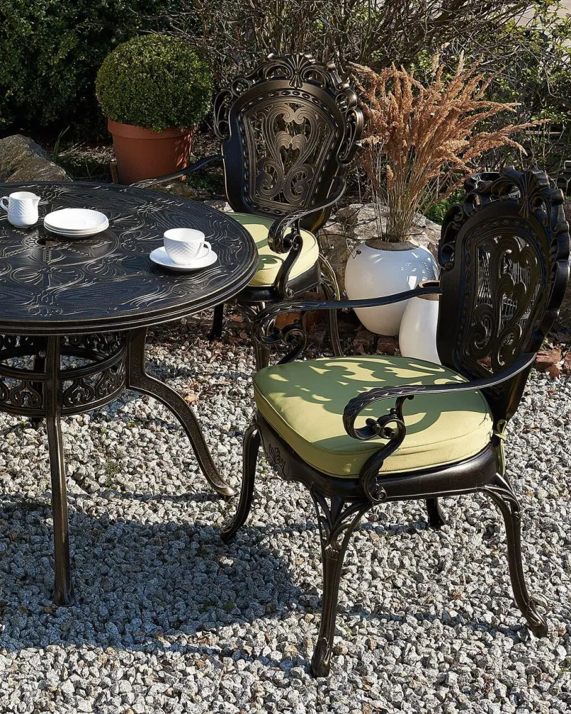 Set 2 Garden Chairs Cushions SAPRI Metallico Dark Brown