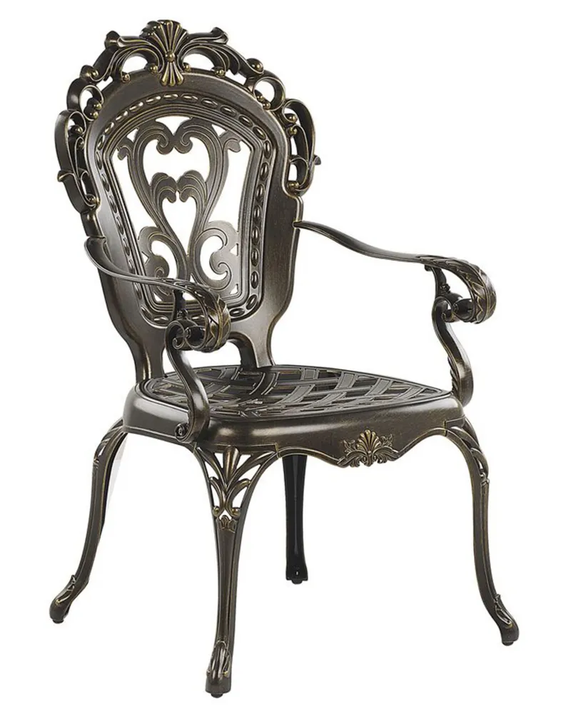 Set 2 Garden Chairs Cushions SAPRI Metallico Dark Brown