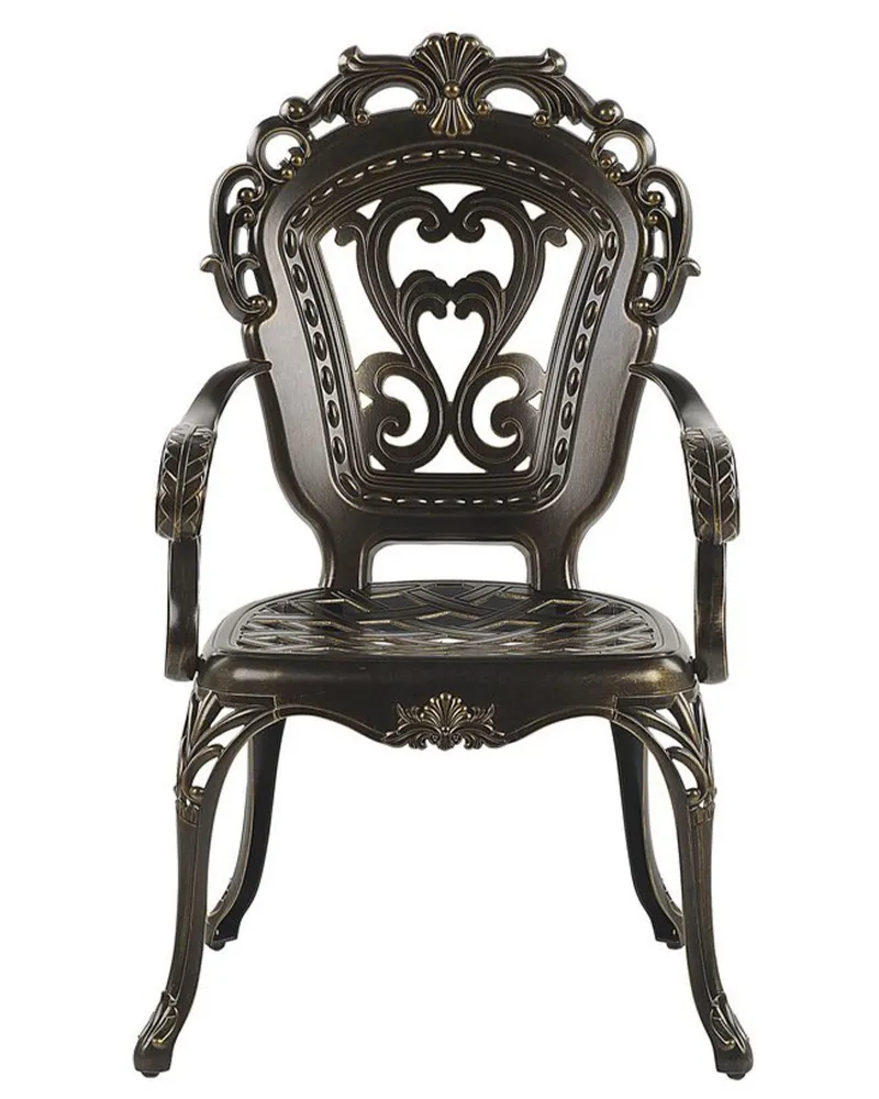 Set 2 Garden Chairs Cushions SAPRI Metallico Dark Brown