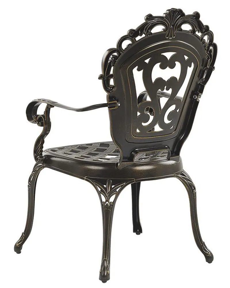 Set 2 Garden Chairs Cushions SAPRI Metallico Dark Brown