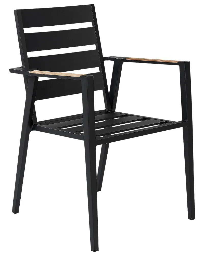 Set 4 Garden Chairs Cushions TAVIANO Metallo Black