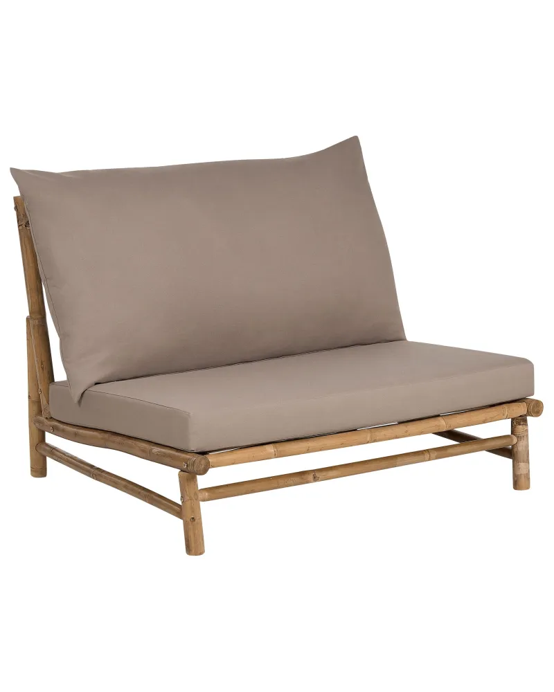 Set 2 Garden Chairs Cushions TODI bambù Wood Taupe