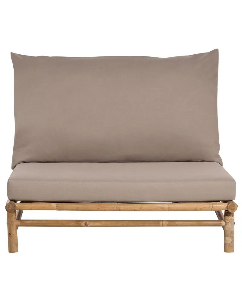 Set 2 Garden Chairs Cushions TODI bambù Wood Taupe