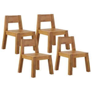 Set 4 Garden Chairs LIVORNO Acacia Wood Light Wood | Pieghevole e Leggera