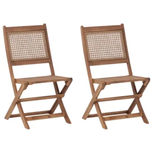 Set 2 Garden Chairs PARAGGI Autenticato Acacia Wood Light Wood