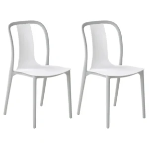 Set 2 Garden Chairs SPEZIA Synthetic Material White con Cuscino Estraibile