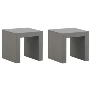 Set 2 Garden Chairs TARANTO Concrete Grey con Schienale Regolabile