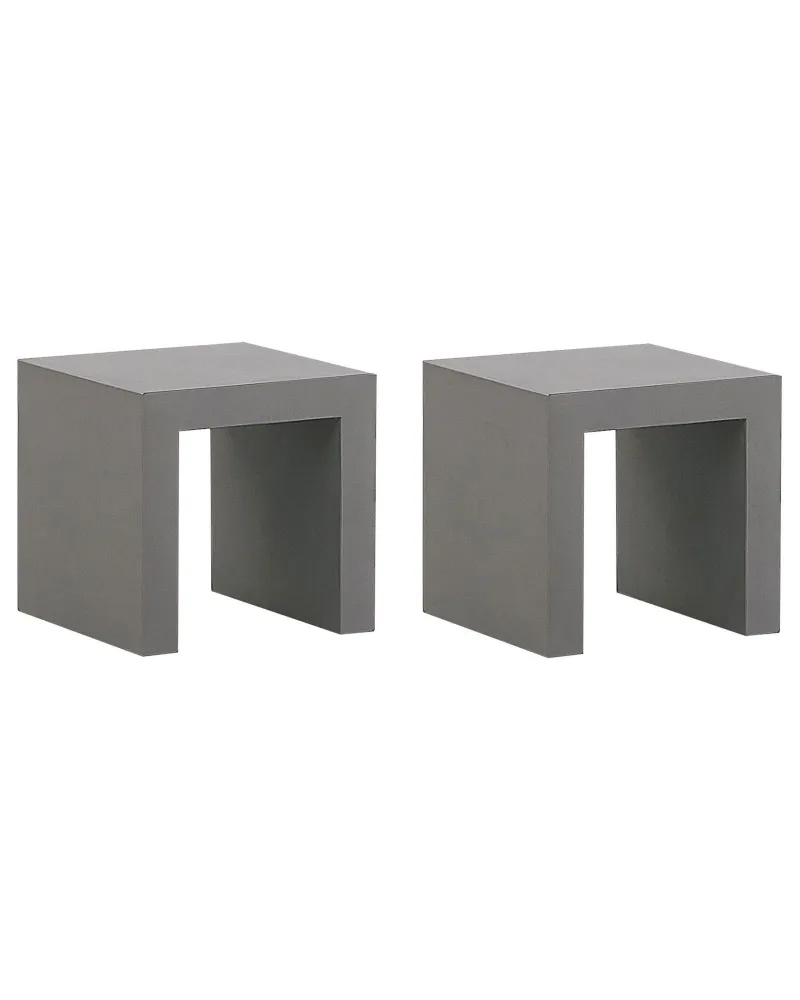 Set 2 Garden Chairs TARANTO Concrete Grey con Schienale Regolabile