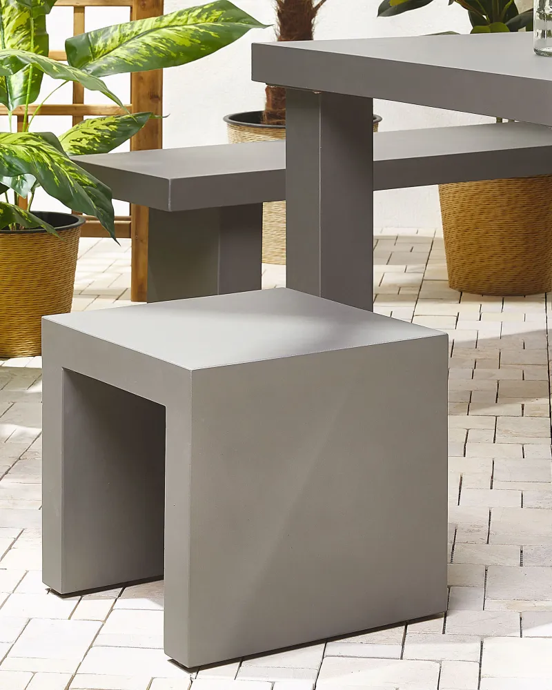 Set 2 Garden Chairs TARANTO Concrete Grey con Schienale Regolabile
