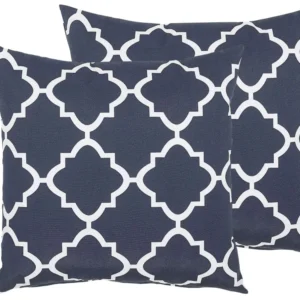 Set 2 Garden Cushions Trellis Pattern 40 x 40 cm Blue SOFADES - Impermeabile e UV Resistente