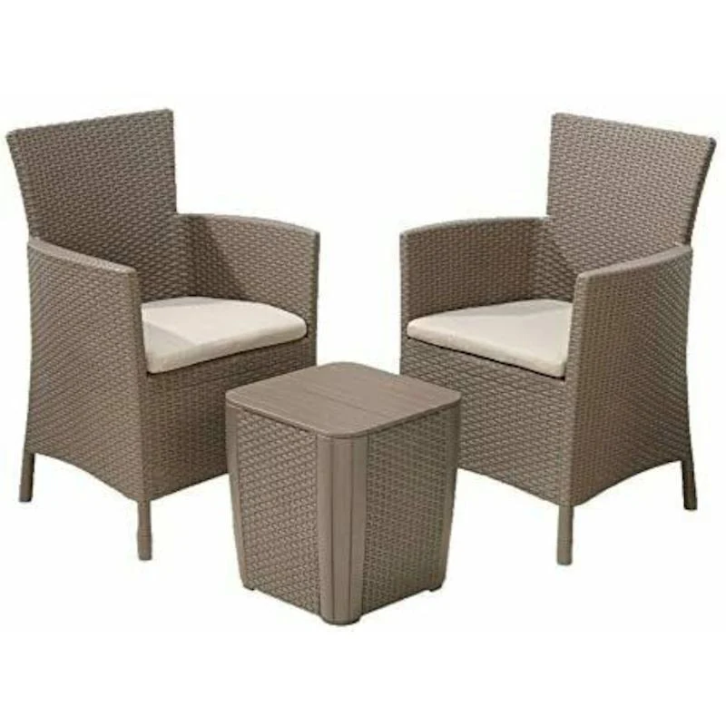 Set da giardino con cuscini cappuccino Iowa Balcony Keter Materiale Alluminio Anodizzato