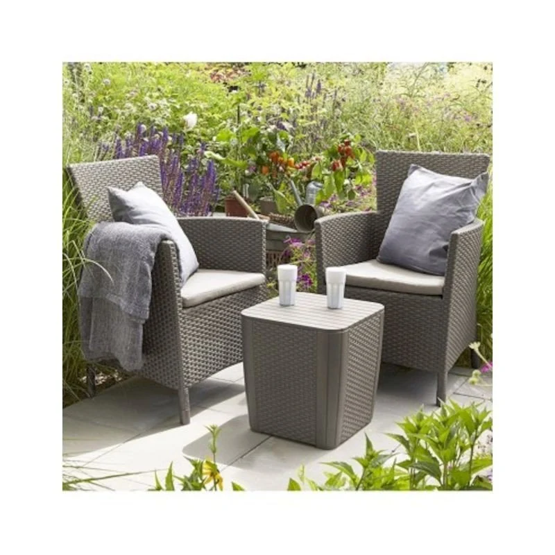 Set da giardino con cuscini cappuccino Iowa Balcony Keter Materiale Alluminio Anodizzato