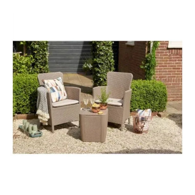Set da giardino con cuscini cappuccino Iowa Balcony Keter Materiale Alluminio Anodizzato