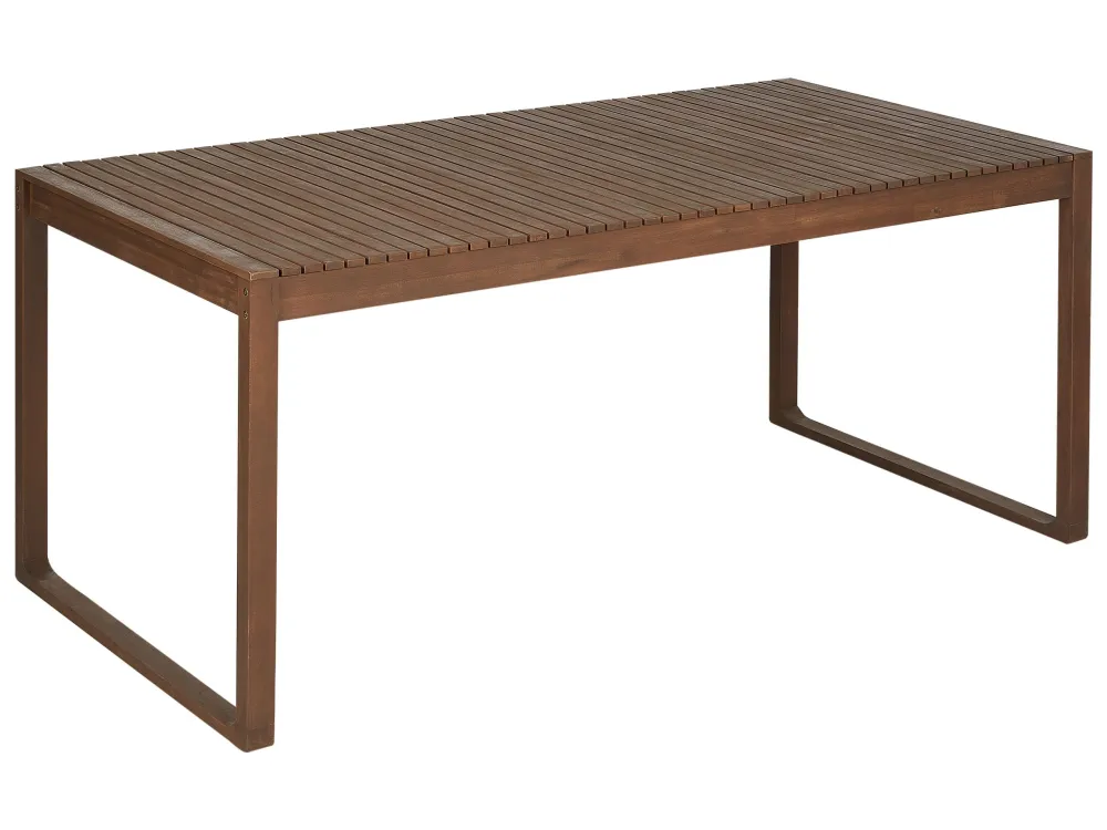 Set da giardino 8 posti legno di acacia tenebroso con cuscini blu e bianco SASSARI