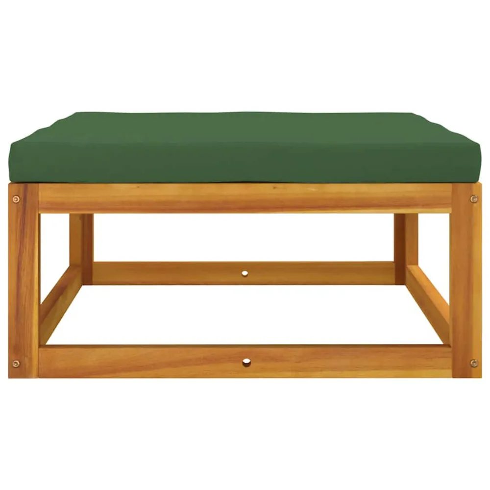 Set Mobili da Giardino 3pz con Cuscini Legno Massello di Acacia con Cuscino Estraibile