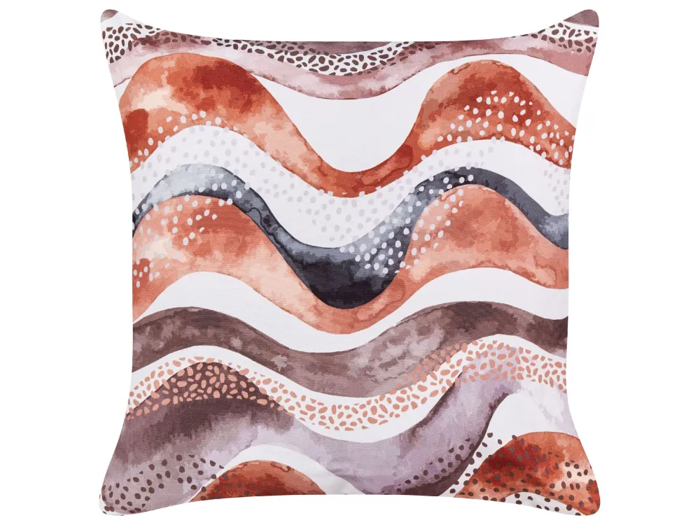 Set 2 Outdoor Cushions Abstract Pattern 45 x 45 cm Brown SEBORGA