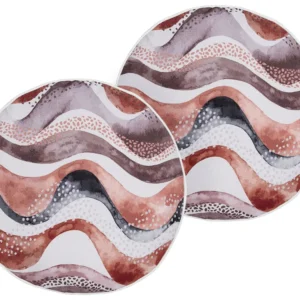 Set 2 Outdoor Cushions Abstract Pattern ⌀ 40 cm Brown SEBORGA