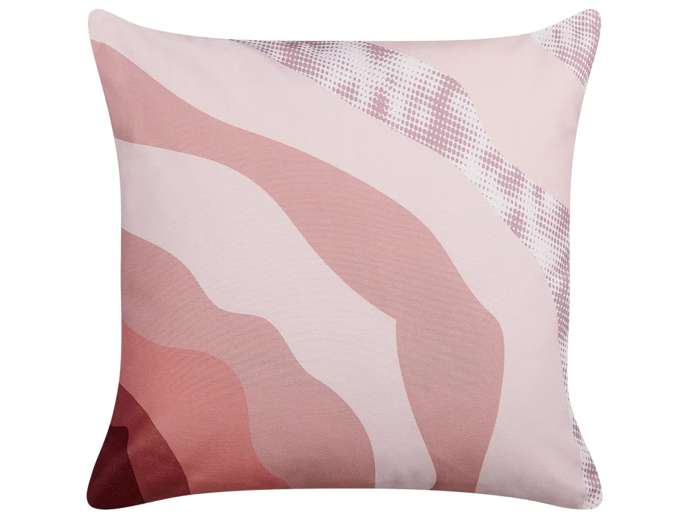 Set 2 Outdoor Cushions Abstract Pattern 45 x 45 cm Pink CAMPEI - Impermeabile e UV Resistente