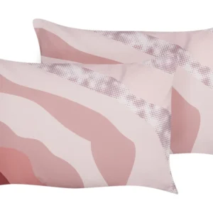 Set 2 Outdoor Cushions Abstract Pattern 40 x 60 cm Pink CAMPEI