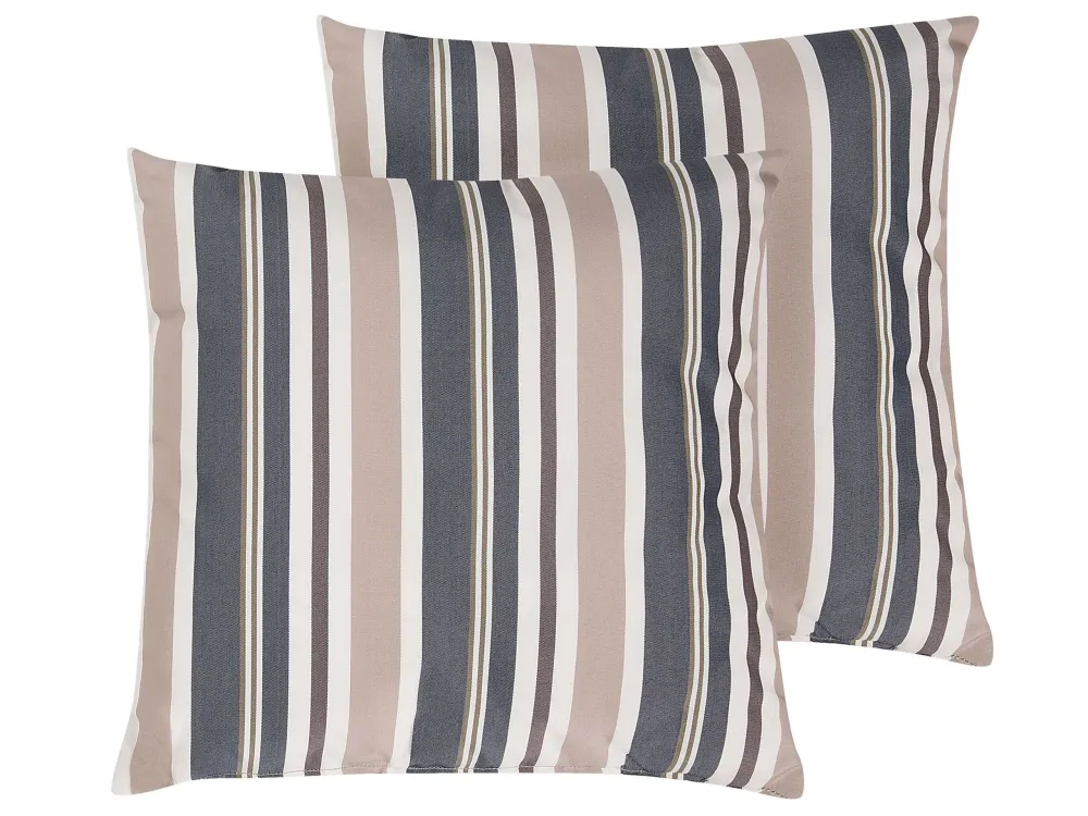 Set 2 Outdoor Cushions 40 x 40 cm Blue and Sabbia KASTOS