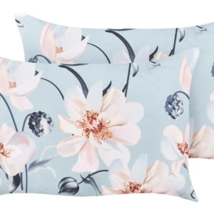 Set 2 Outdoor Cushions Floral Pattern 40 x 60 cm Blue APRICALE