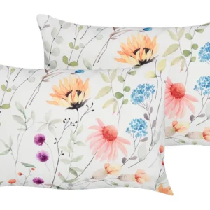 Set 2 Outdoor Cushions Floral Pattern 40 x 60 cm Multicolour MONESI