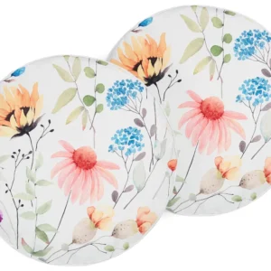 Set 2 Outdoor Cushions Floral Pattern ⌀ 40 cm Multicolour MONESI